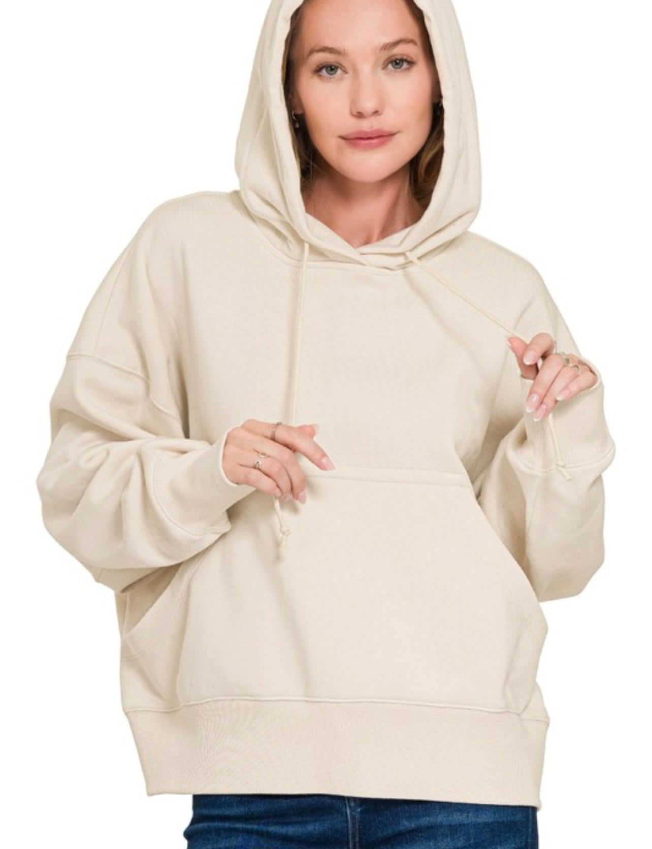 Oversized Fleece Pocket Hoodie