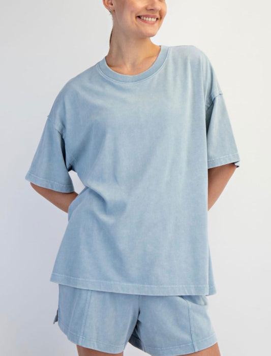 Mineral Wash Side Slit Tee