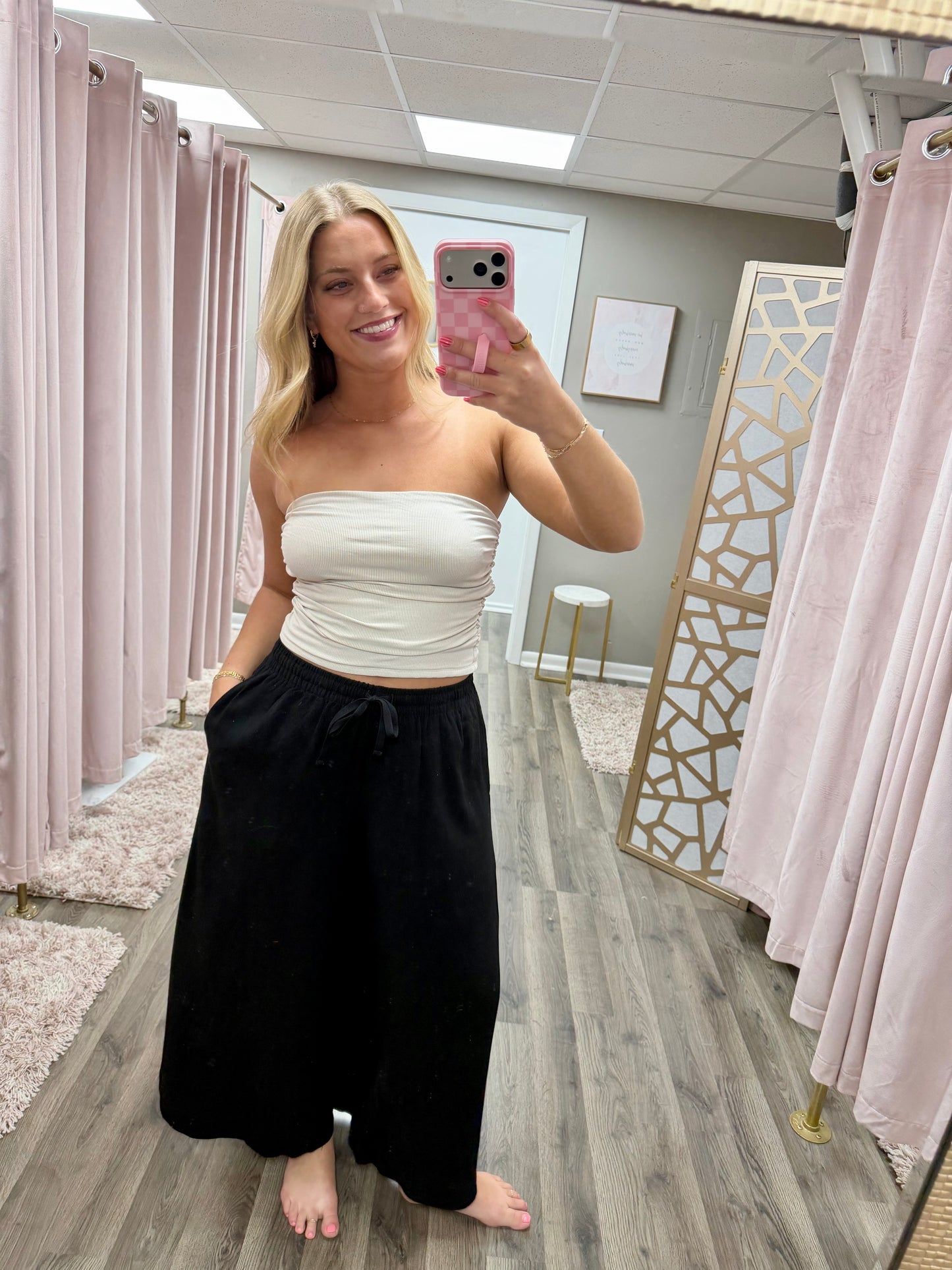 Wide Crop Linen Pant