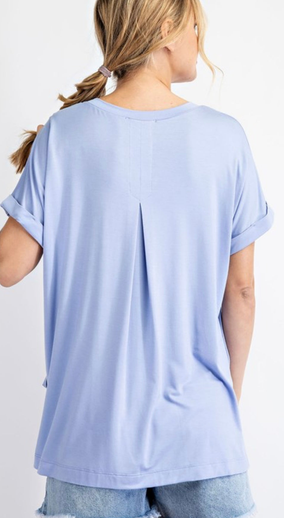 V Neckline Short Sleeve Top