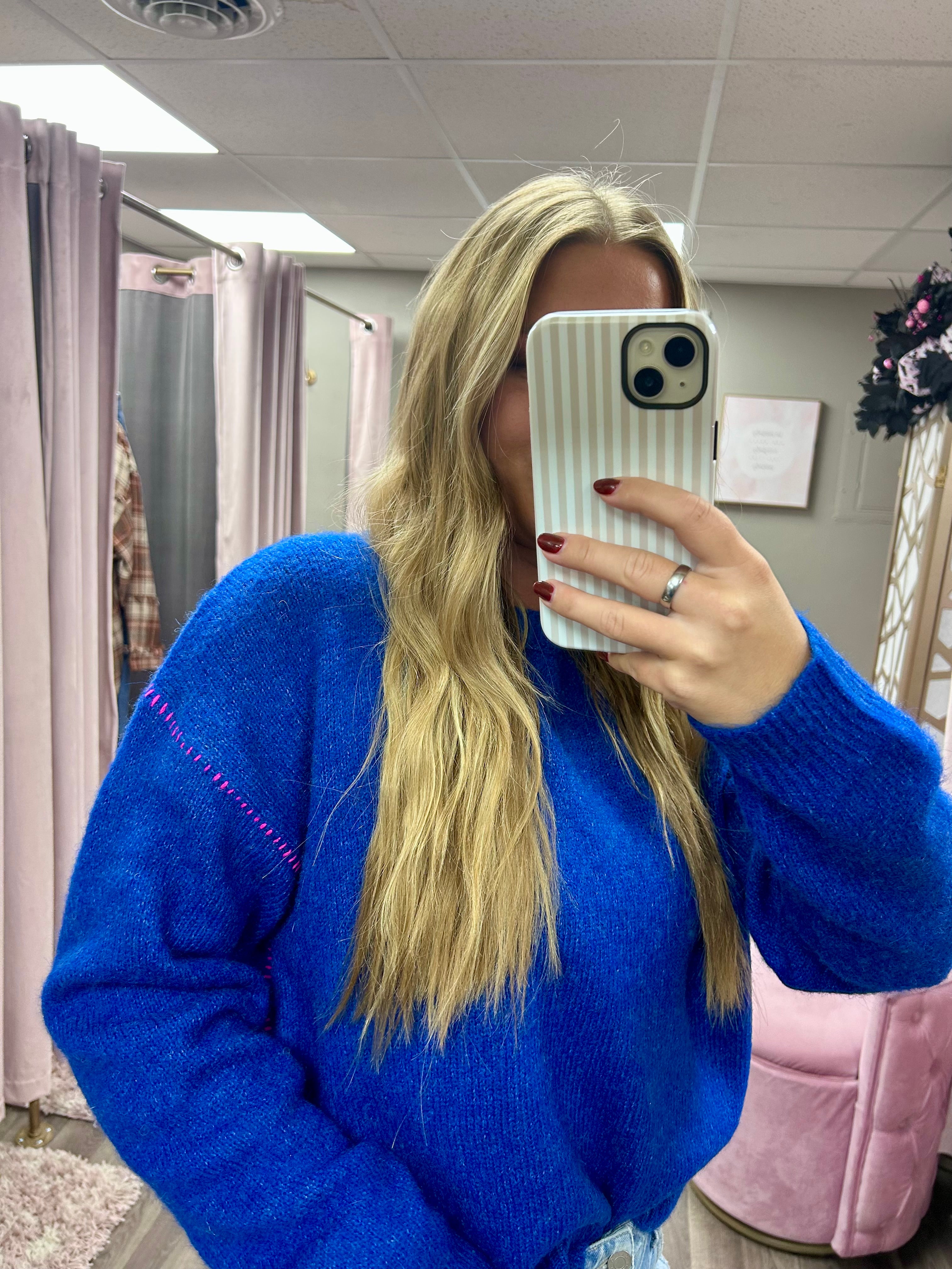 Contrast Stitch Detail Sweater