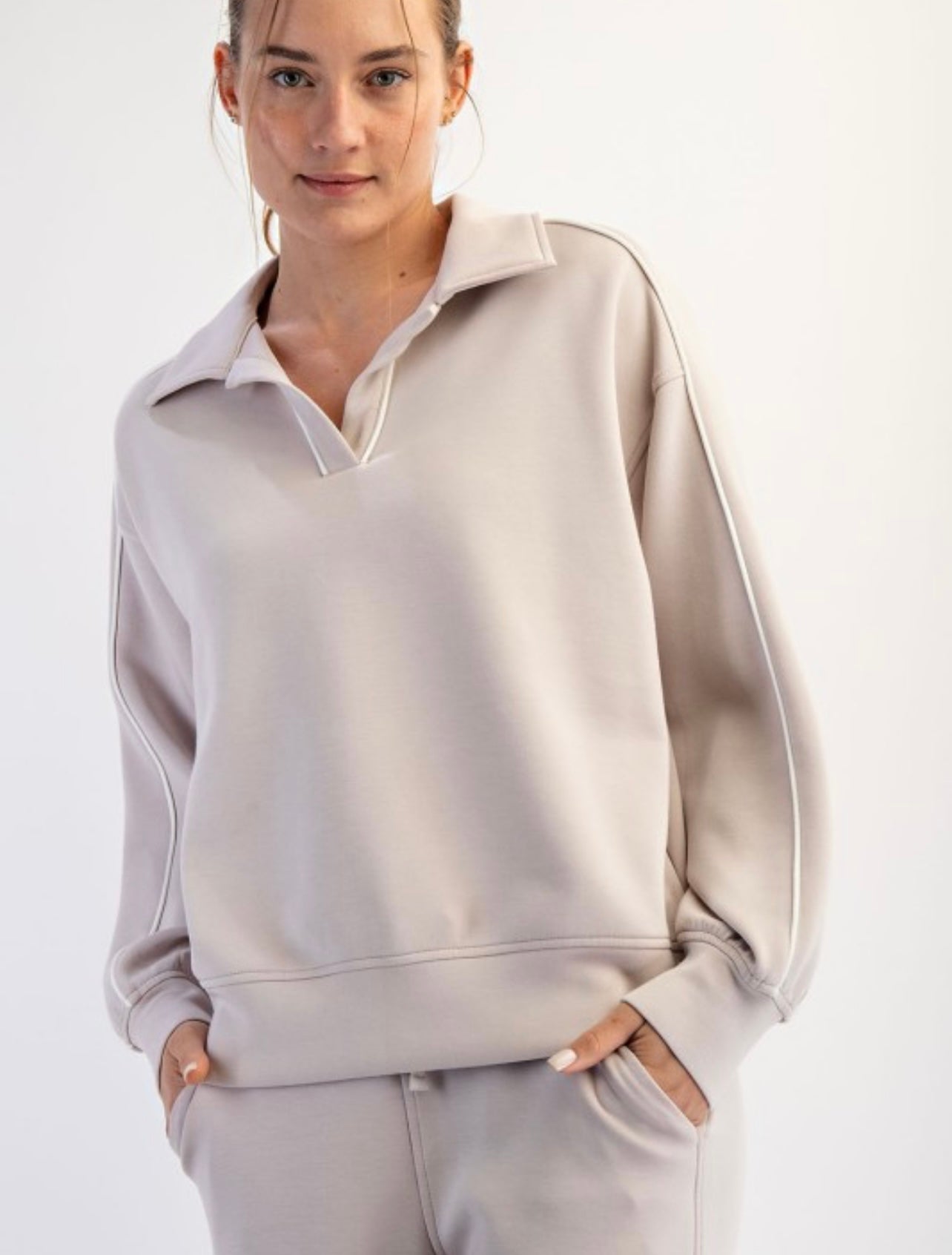 Poly Piping Polo Top