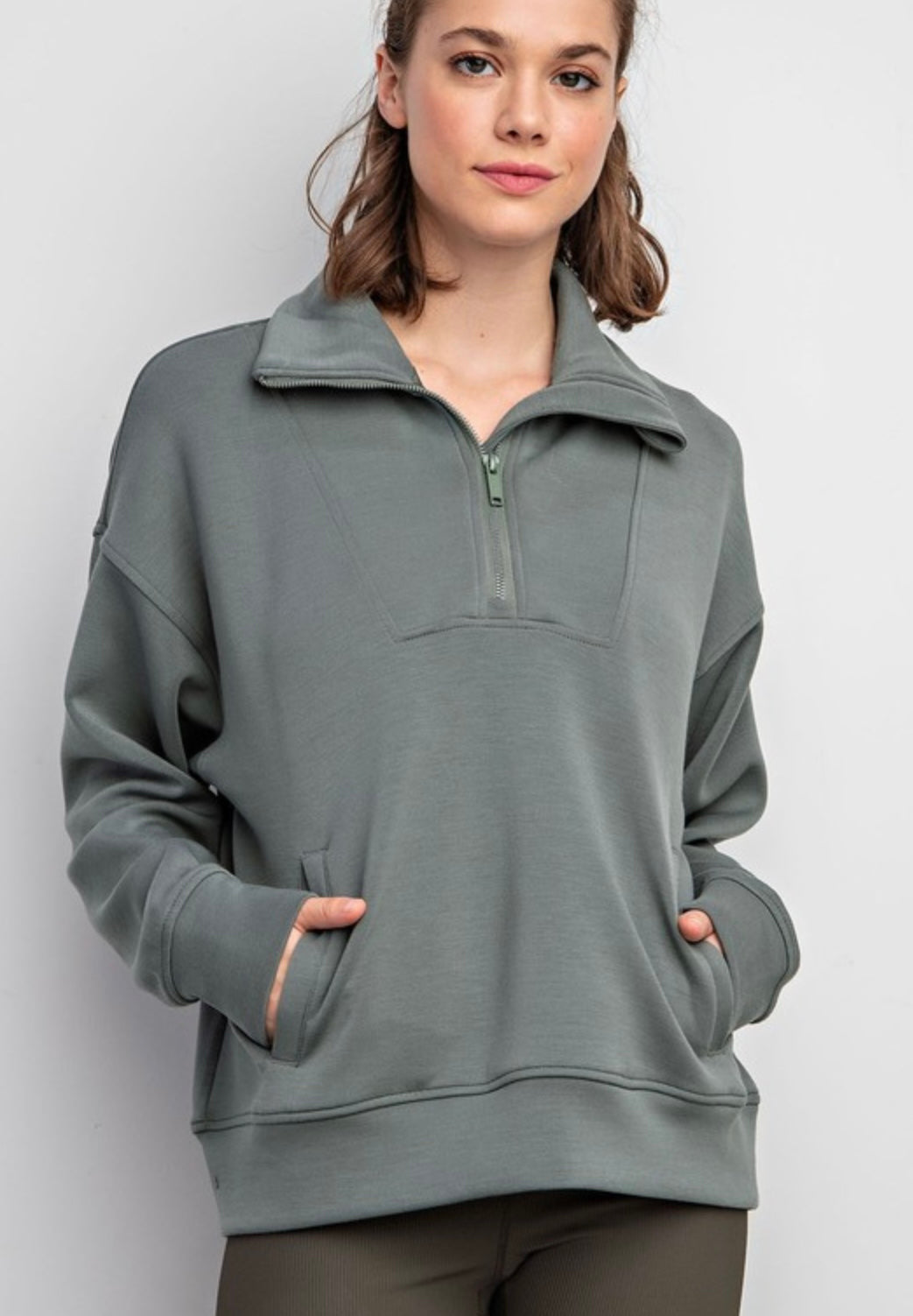 Plus Poly Span Quarter Zip