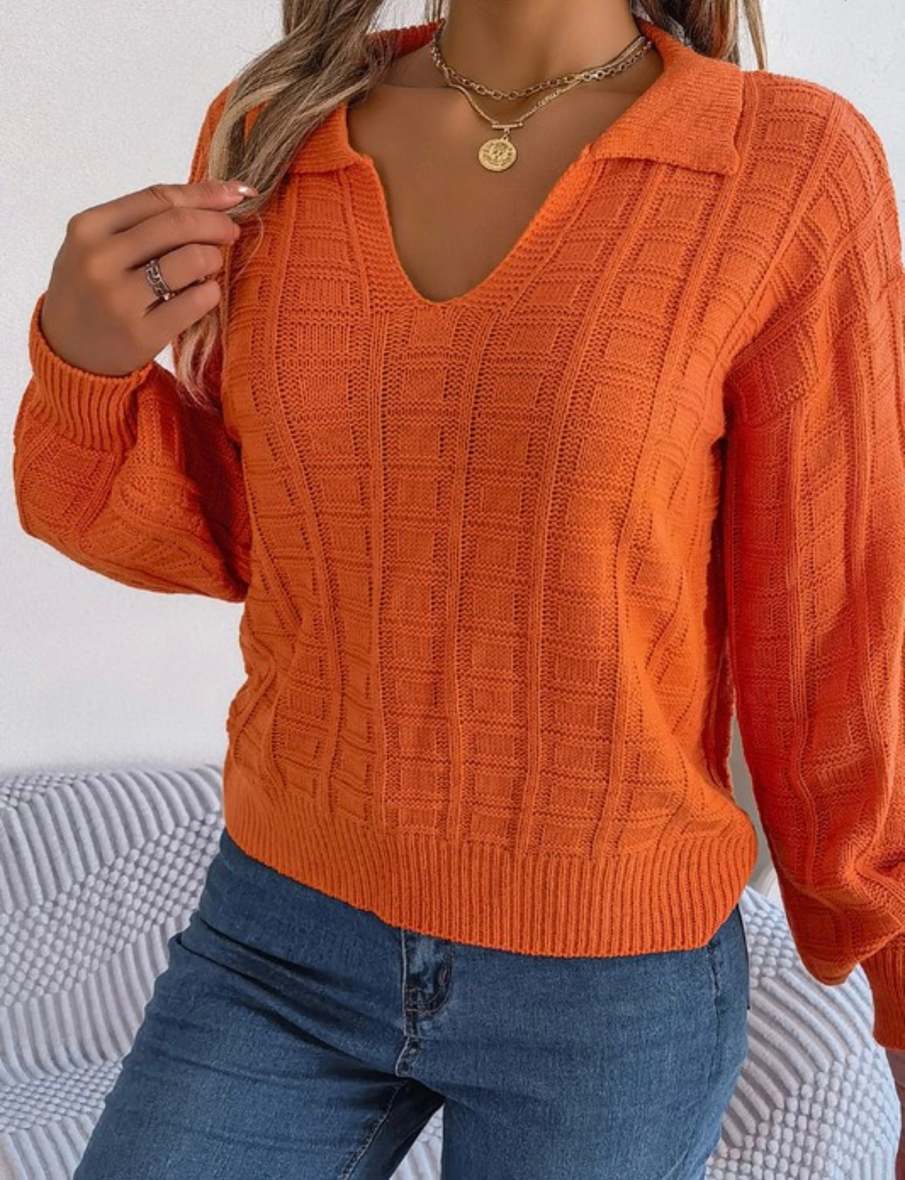 Knitted Collared Sweater