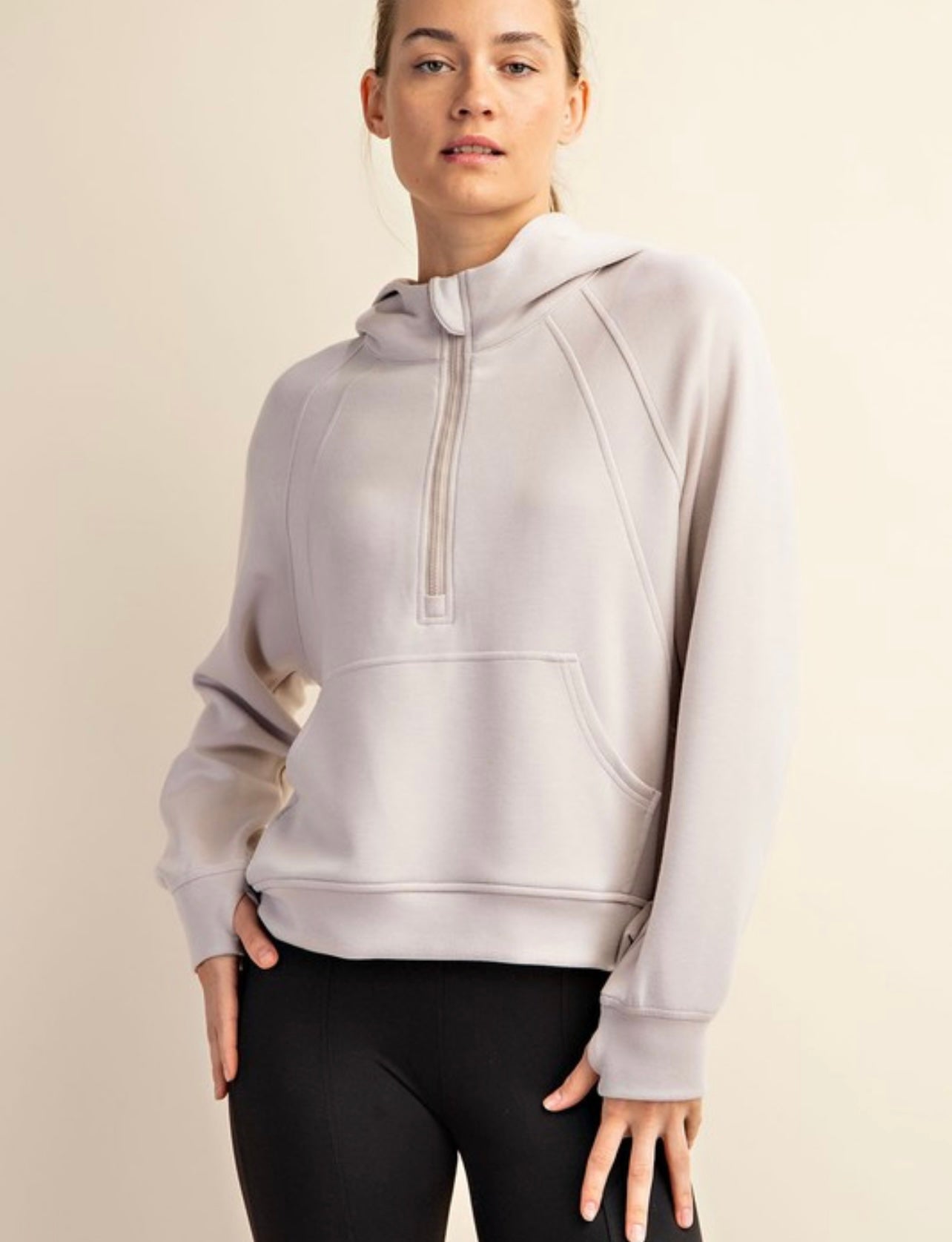 Poly Span Quarter Zip Hoodie Jacket