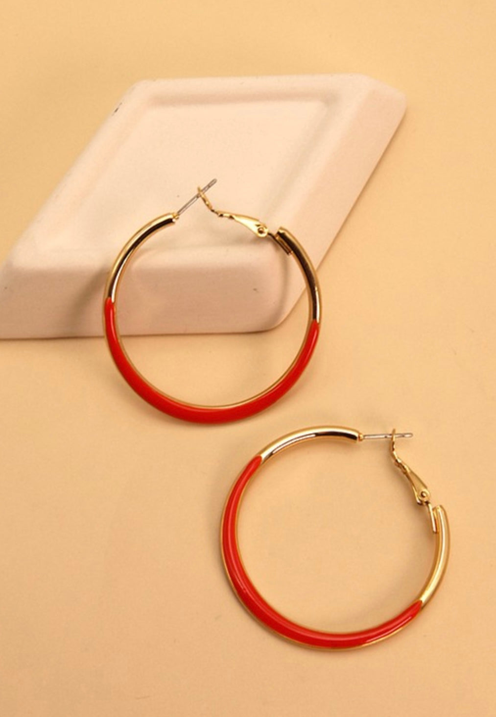 Double Sided Epoxy Hoop Earrings