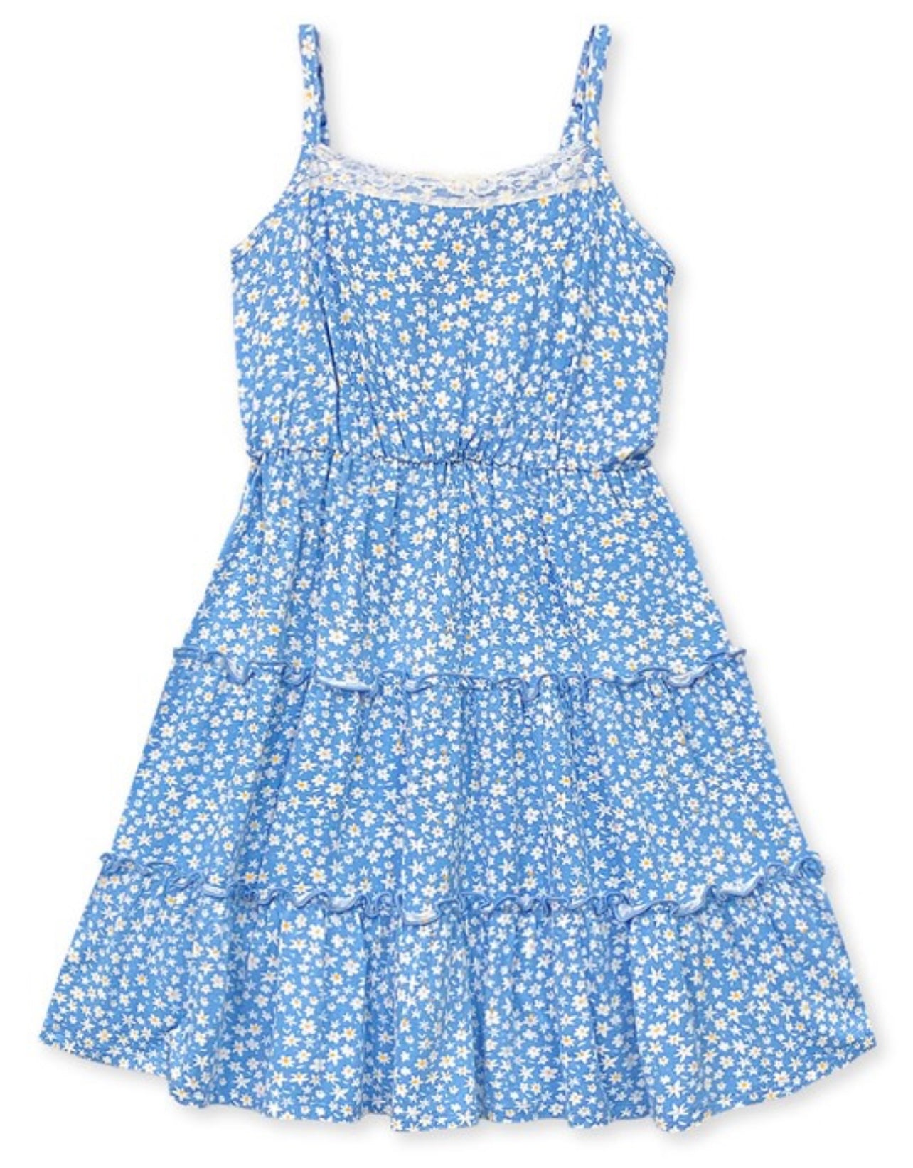 Kids Floral Lace Trim Dress
