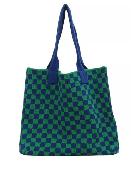 Checker Knit Bag