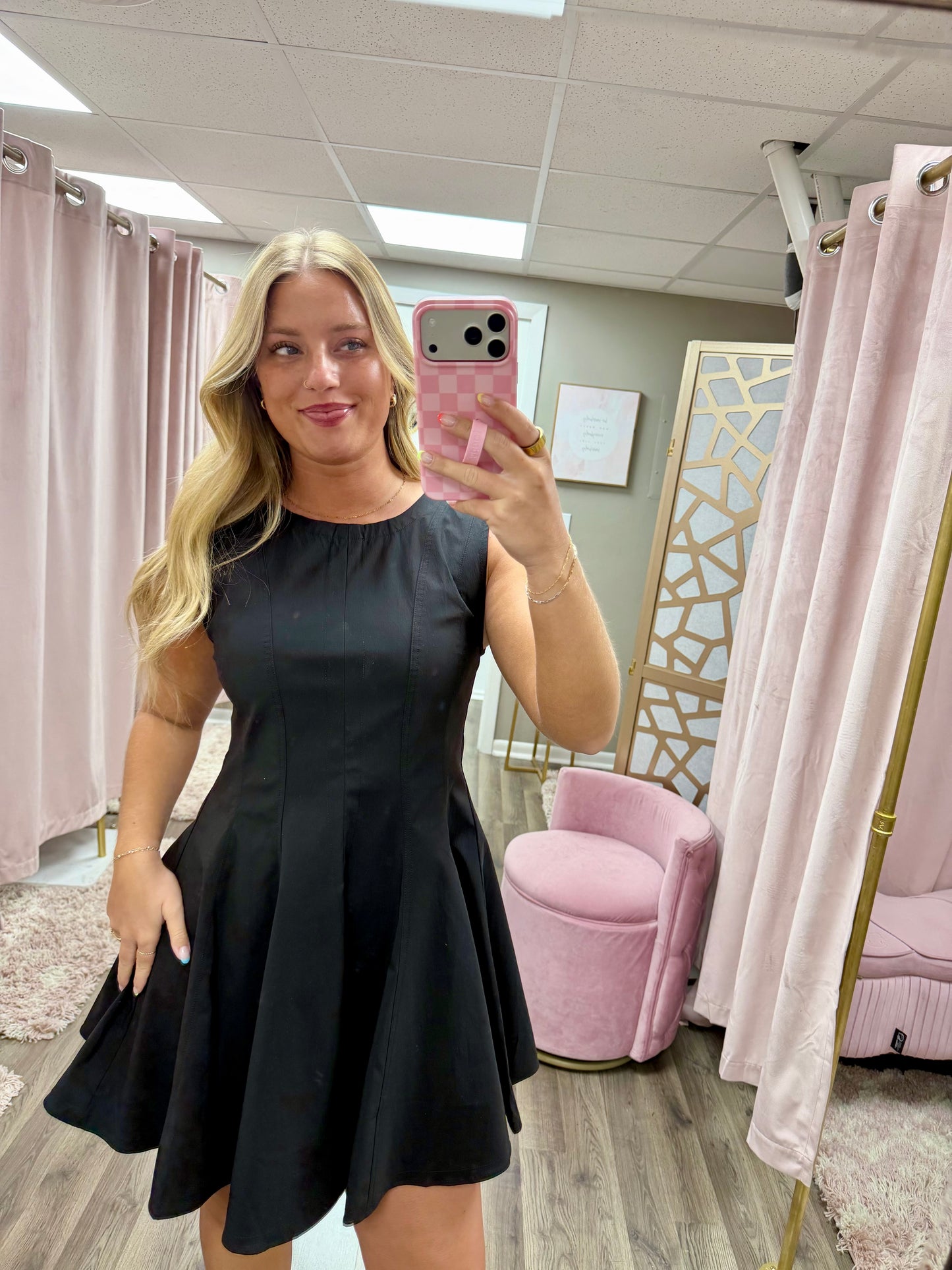 Woven Flare Mini Dress