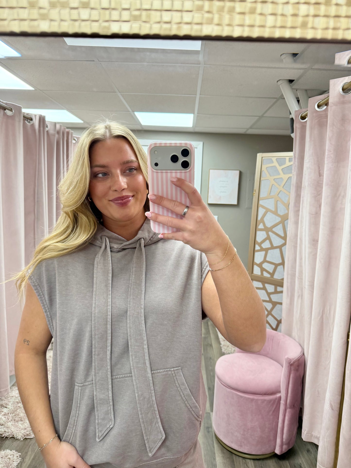 French Terry Sleeveless Hoodie