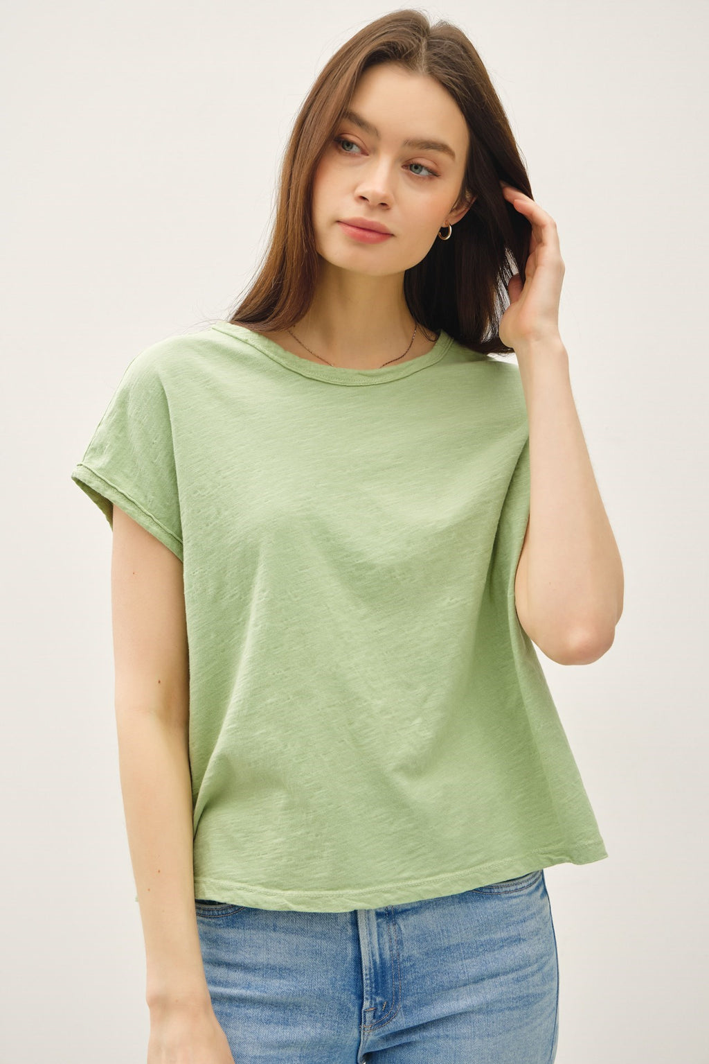 Classic Boxy Capped Sleeve Top