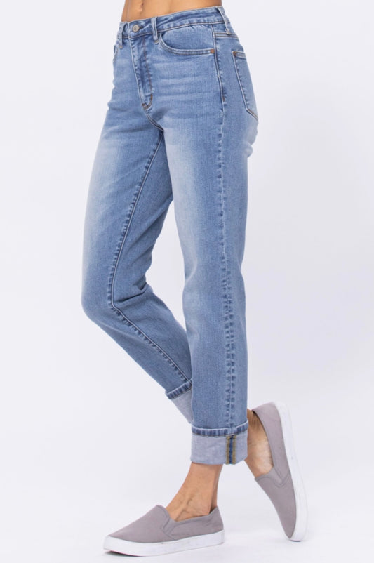 Judy Blue HW Vintage Wash Boyfriend Jean