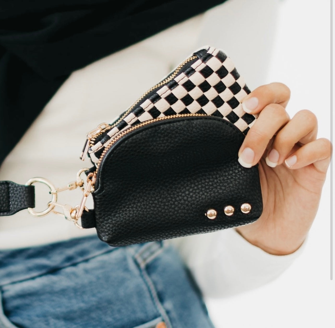 Woven Dual Pouch Wristlet