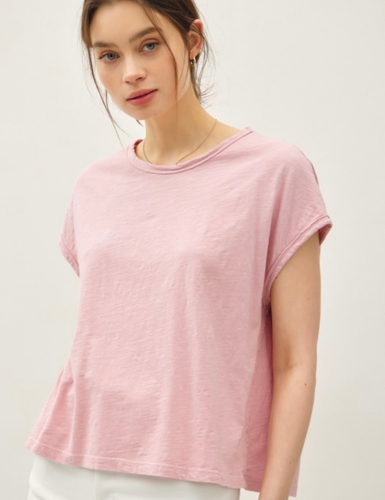 Classic Boxy Capped Sleeve Top