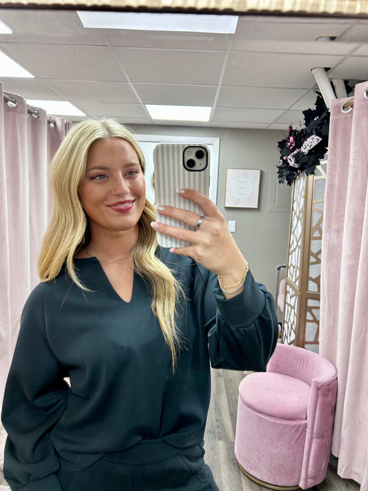 Soft Split Raglan Long Sleeve Top