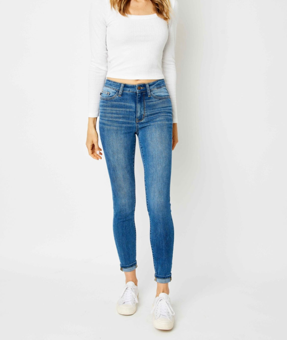 Judy Blue HW Cuffed Skinny Jean