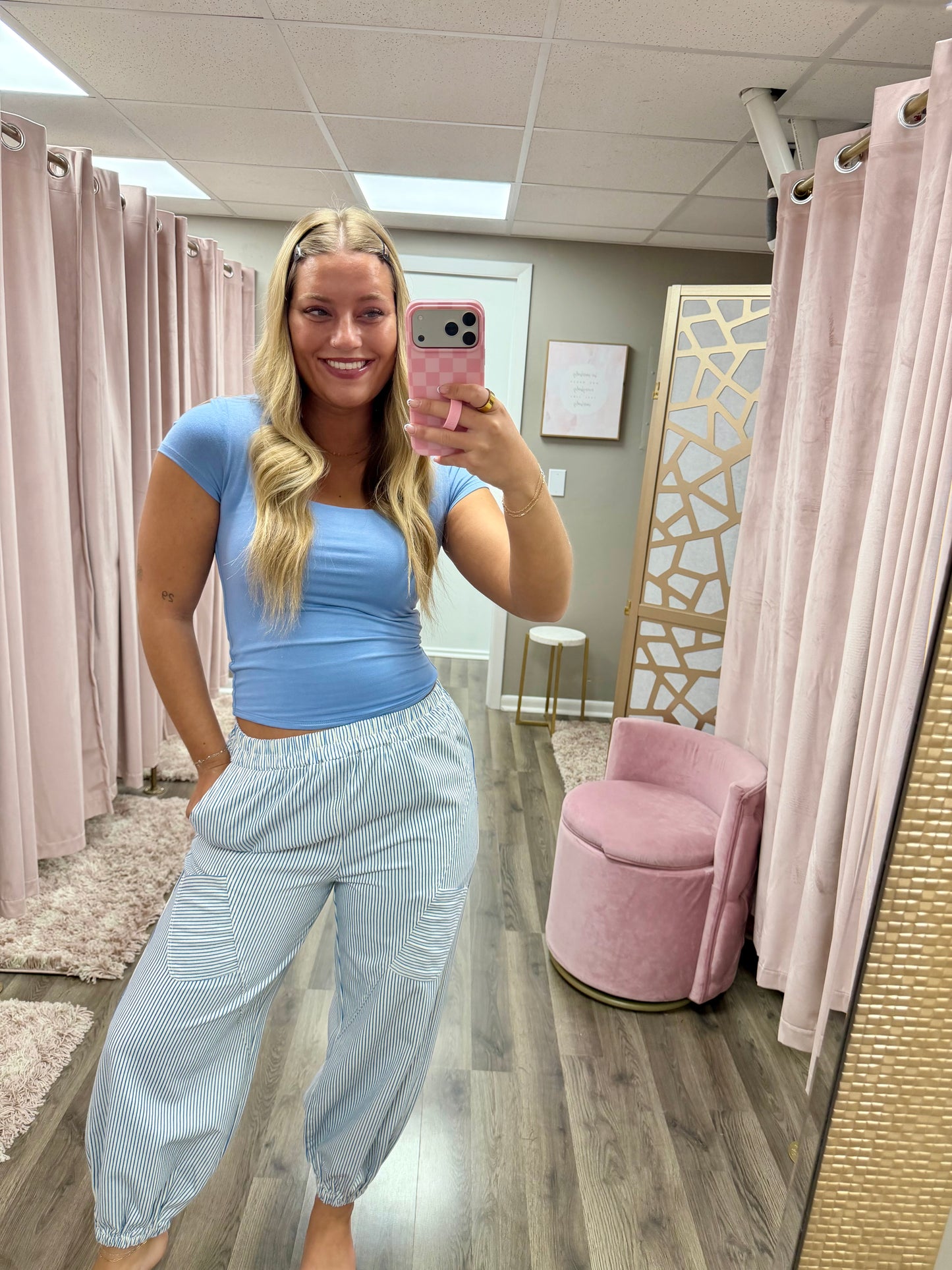 Twill Striped Diagonal Jogger Pant