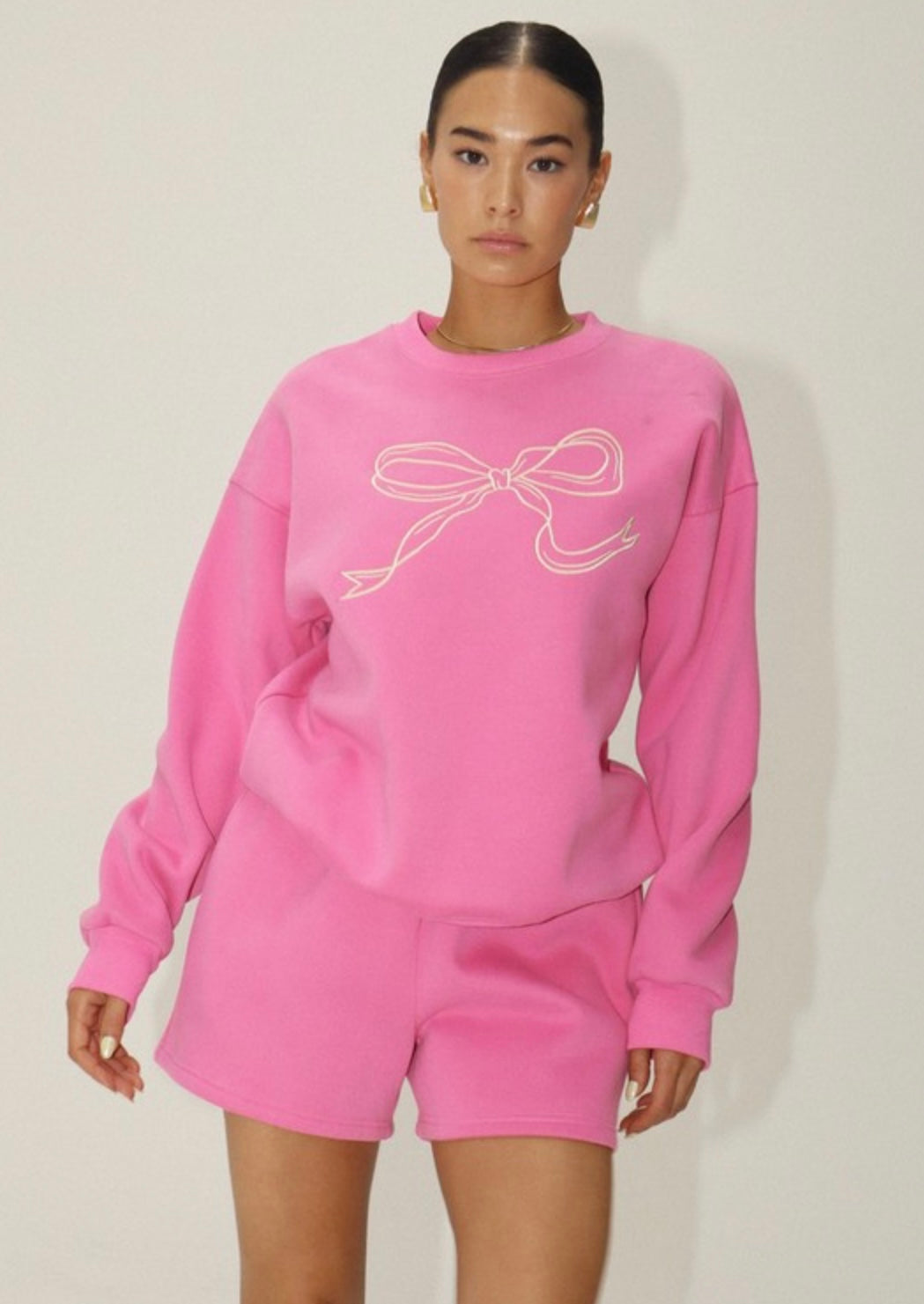 Embroidered Bow Crewneck