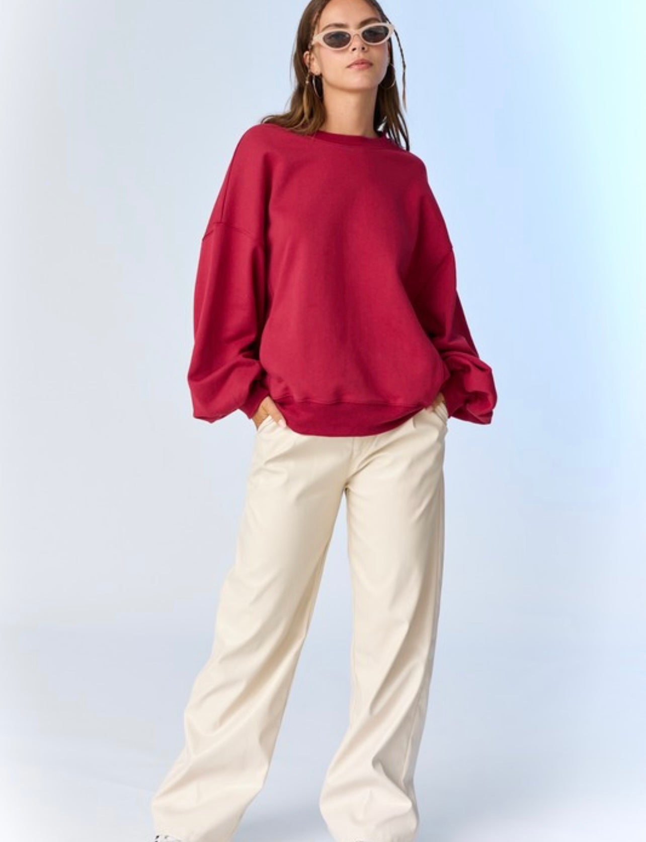 Oversized Crew Neckline Sweatshirt