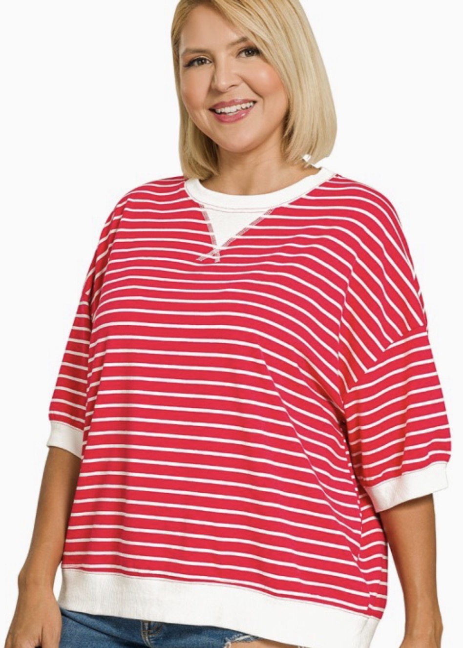 Stripe Banded Pullover Top