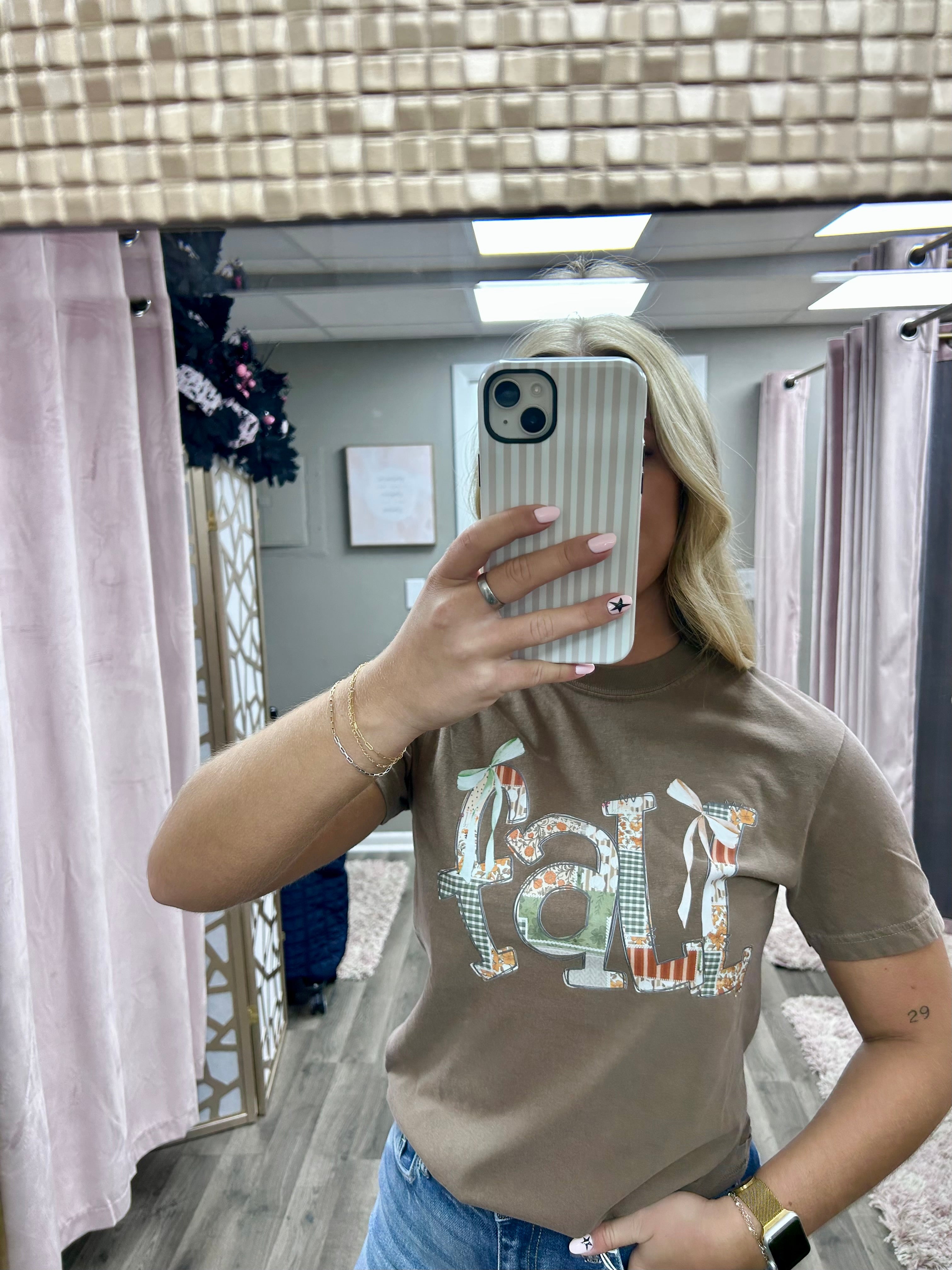 Fall Patchwork Graphic Tee