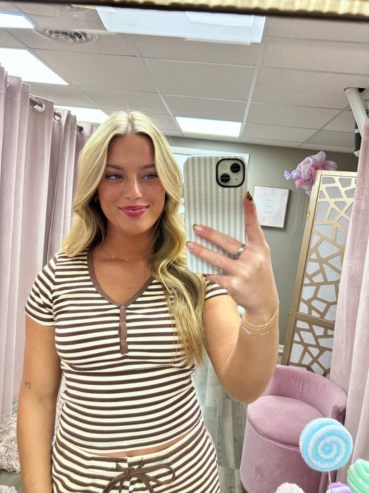 Striped Snap Button Tee