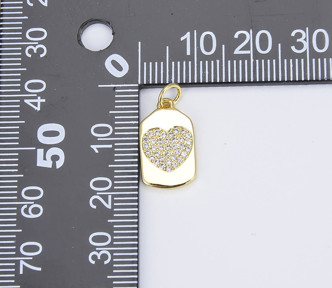 Gold Filled Heart Tag Charm, Heart Lock Pendant, CP1348