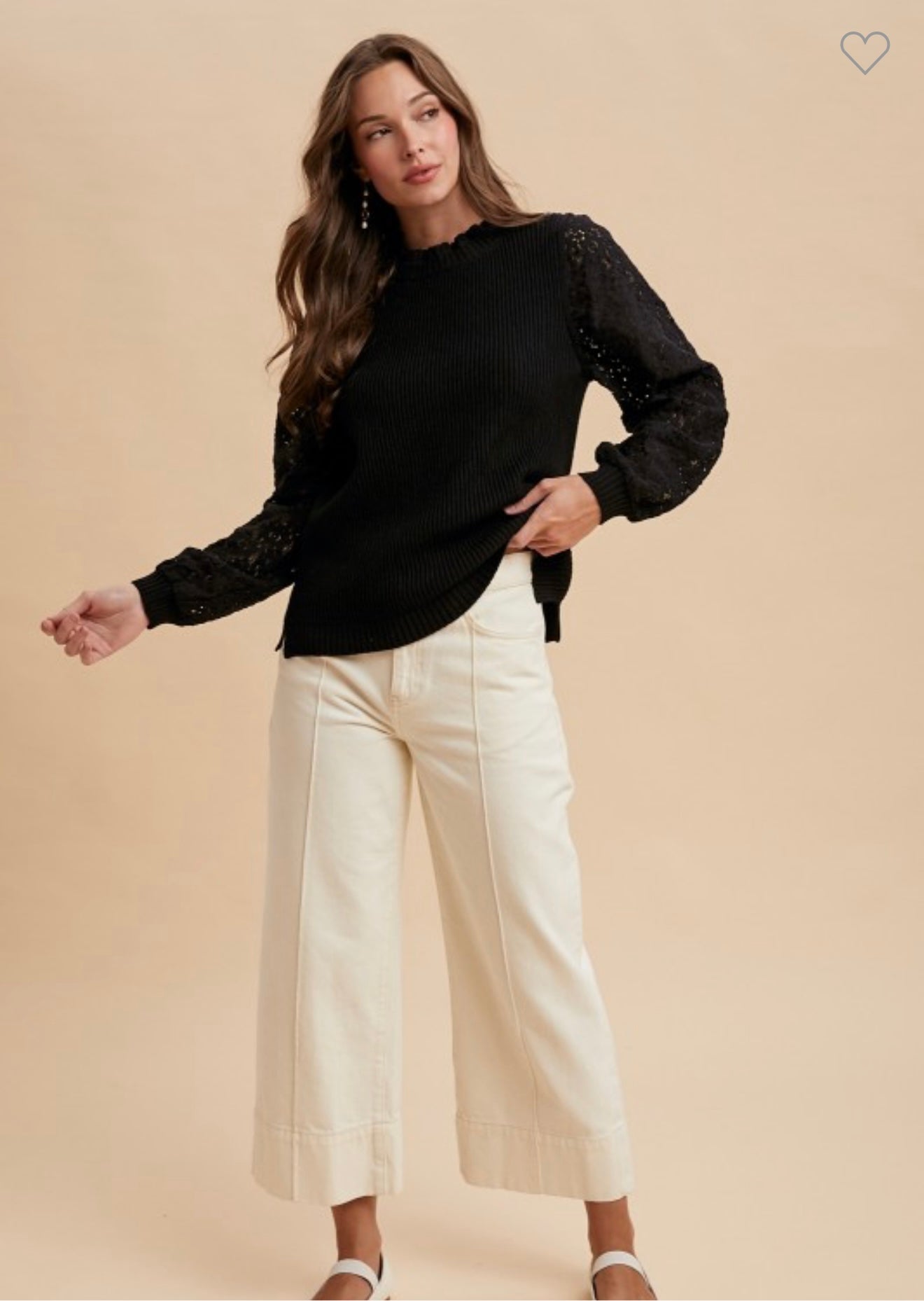 Mix Media Rib Sweater Top