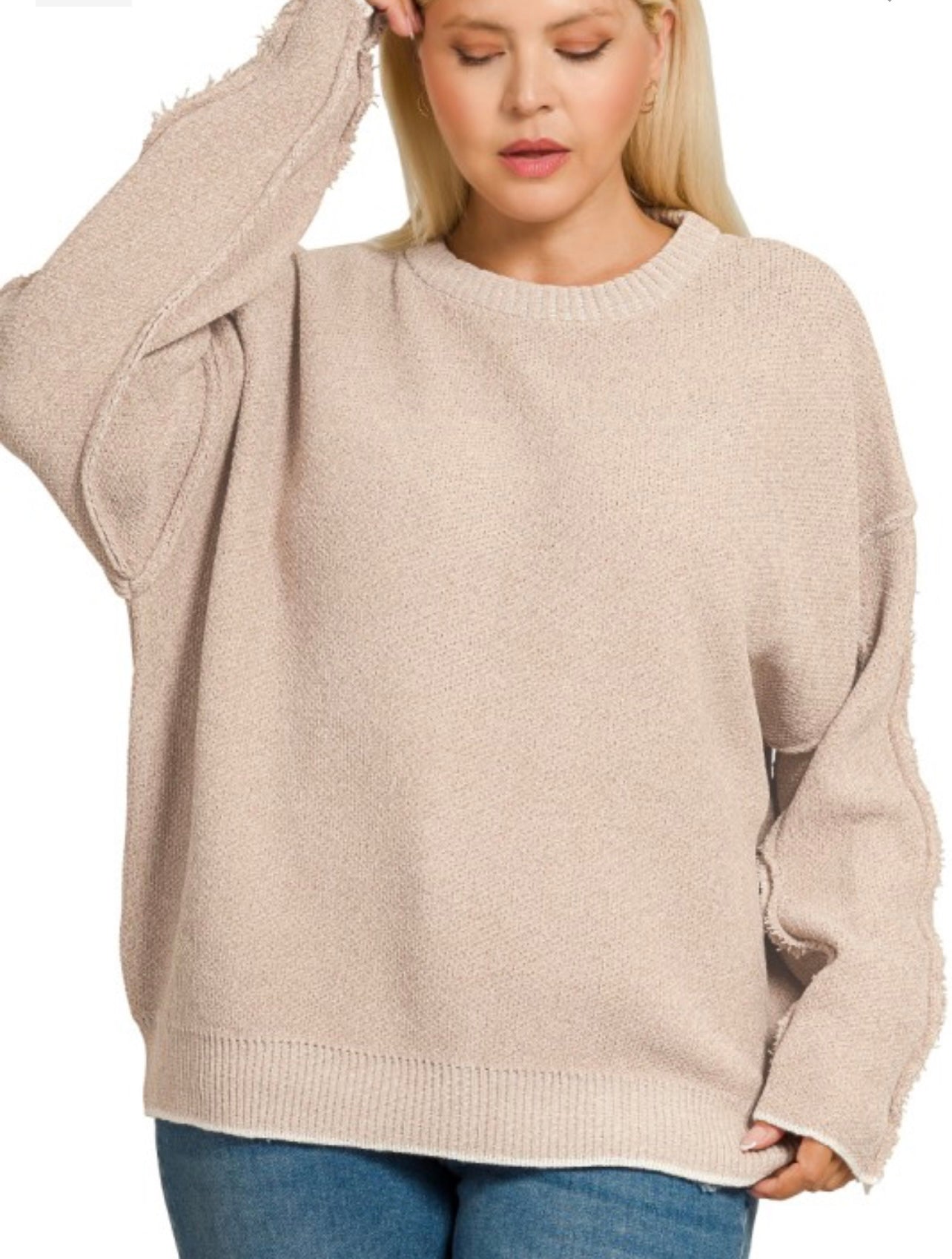 Plus Exposed Seam Sweater