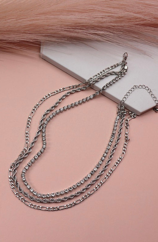 Rhinestone Layer Necklace