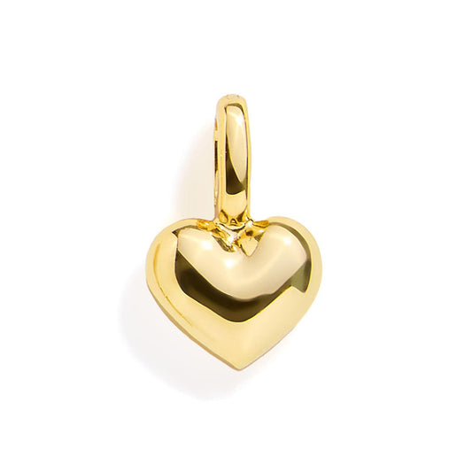 Puffy Heart Charm: Gold