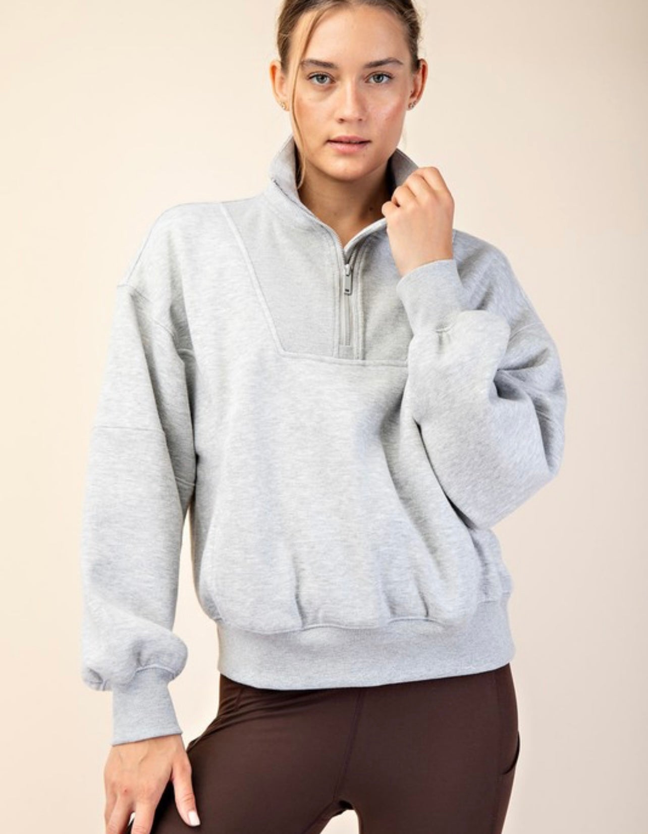 Plus Fleece Quarter Zip Top