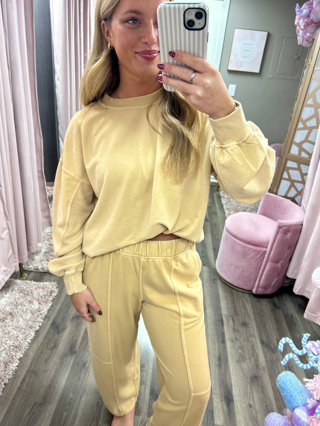 French Terry Waffle Sweatshirt