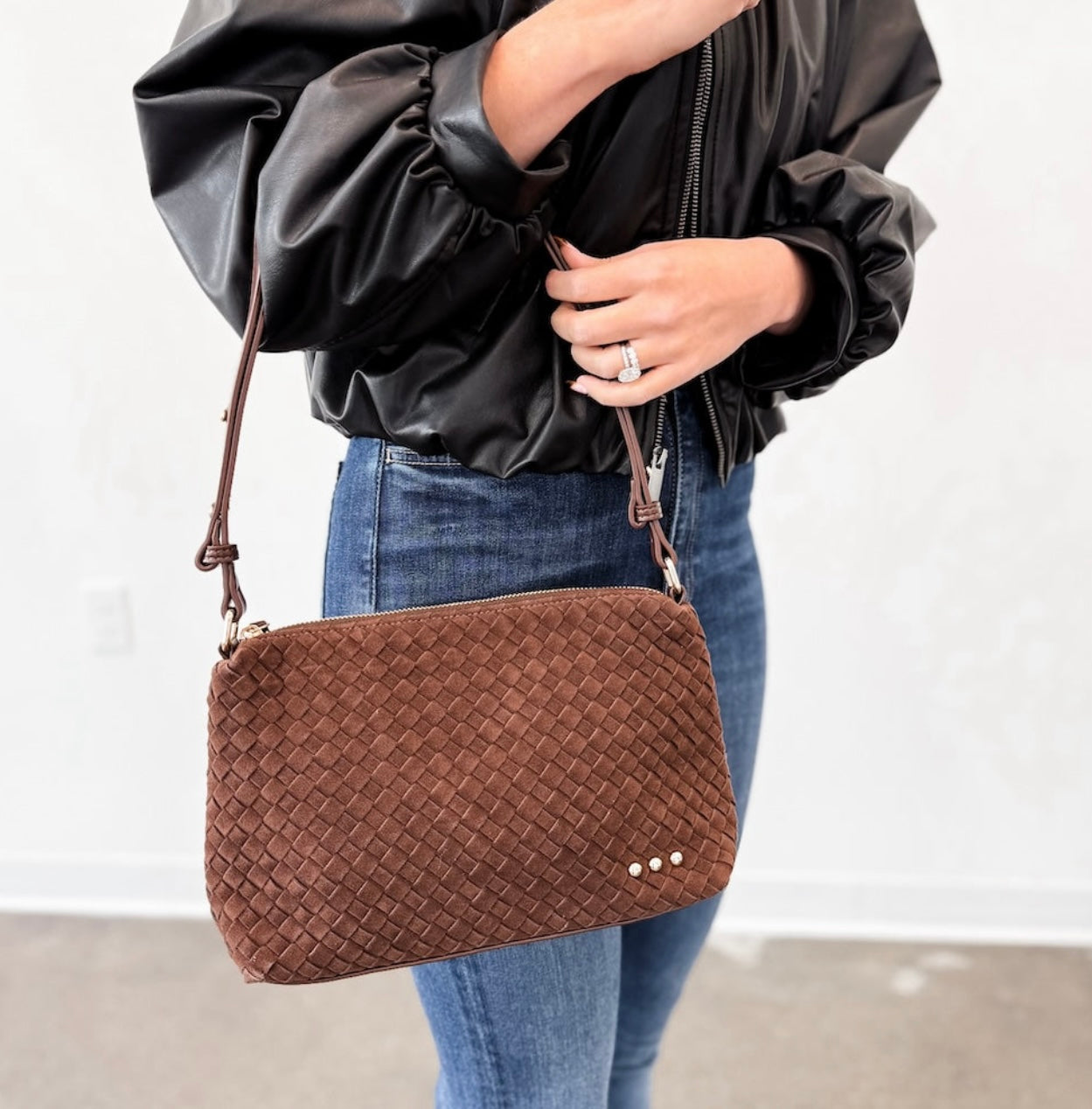 PS Suede Hobo Shoulder Bag