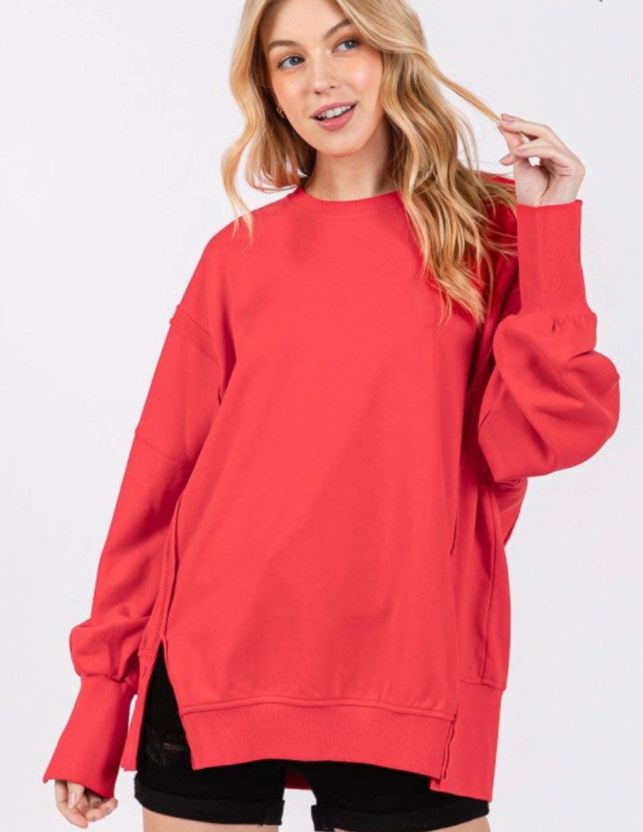 Oversized Slit Detailed Sweatshirt