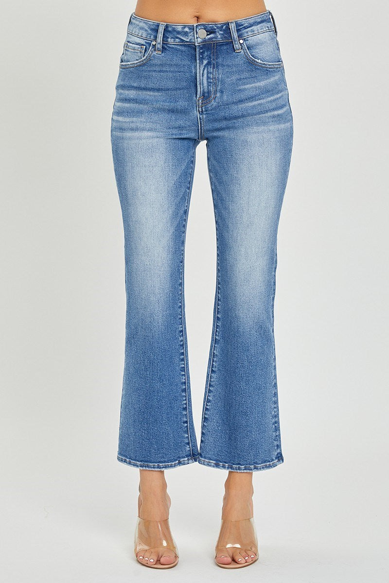 Risen Mid Rise Crop Flare Jean