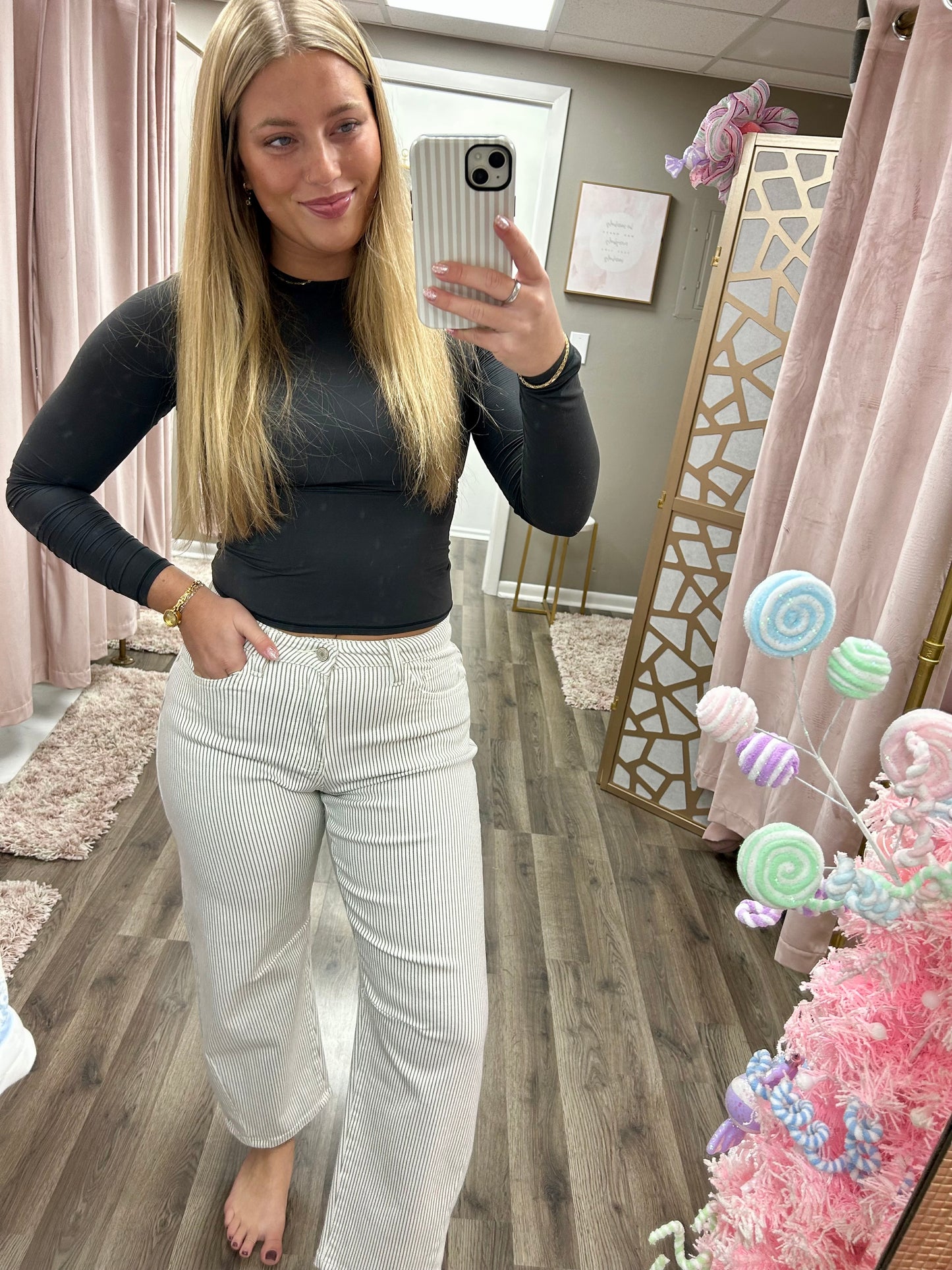 Vervet High Barrel Stripe Jean