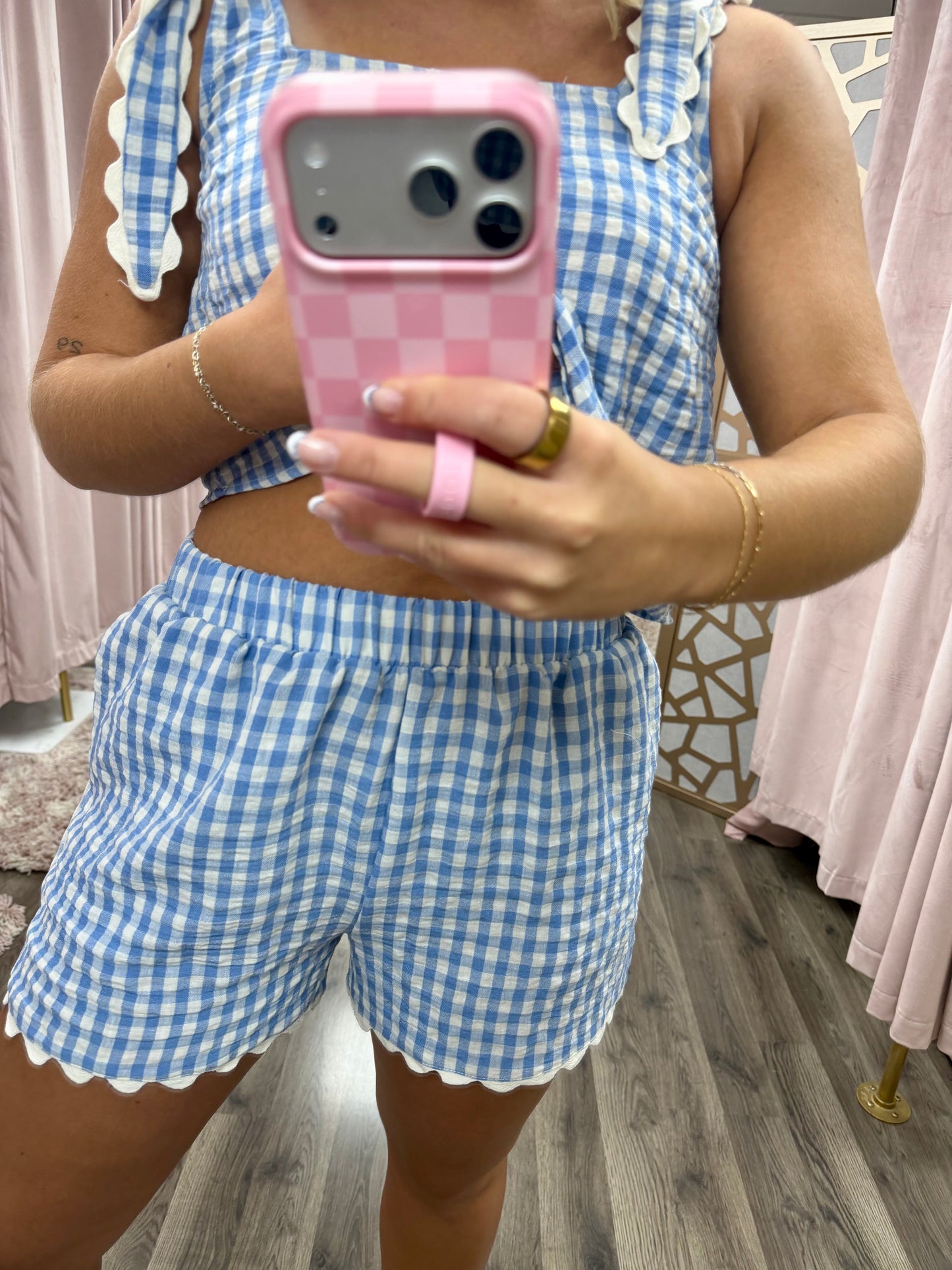 Gingham Wide Leg Short