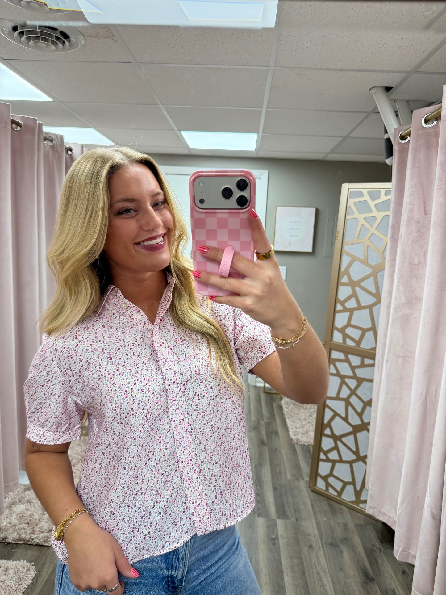 Collared Puff Sleeve Blouse