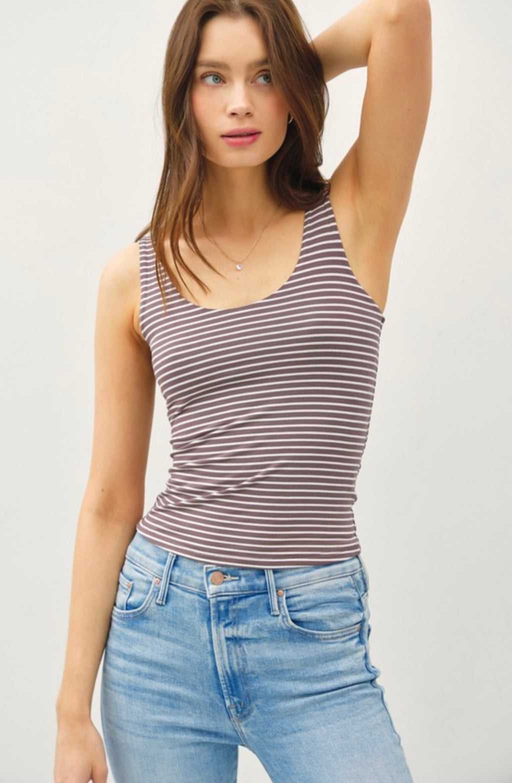 Stripe Scoop Neck Tank
