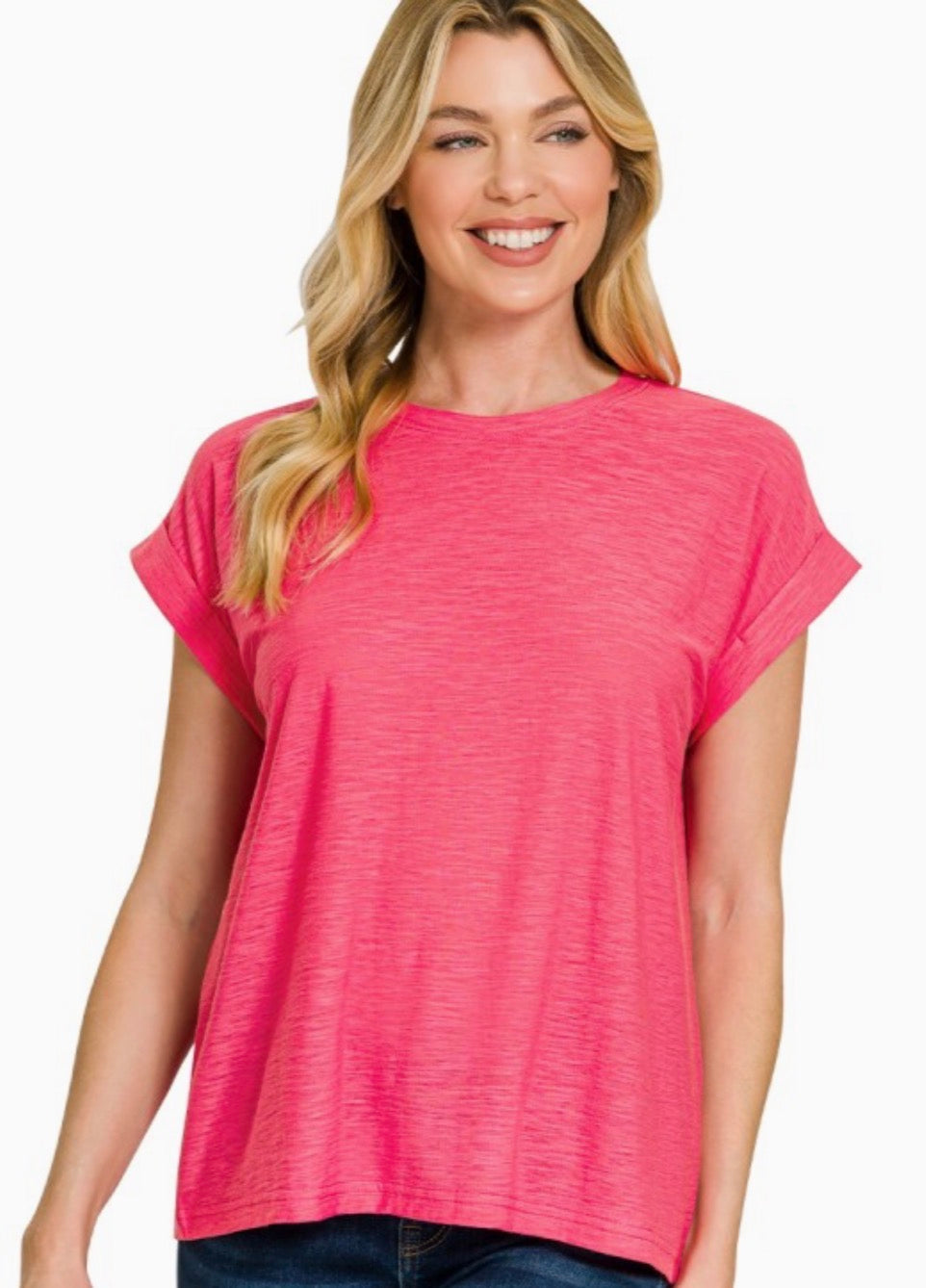 Slub Cuff Sleeve Tee