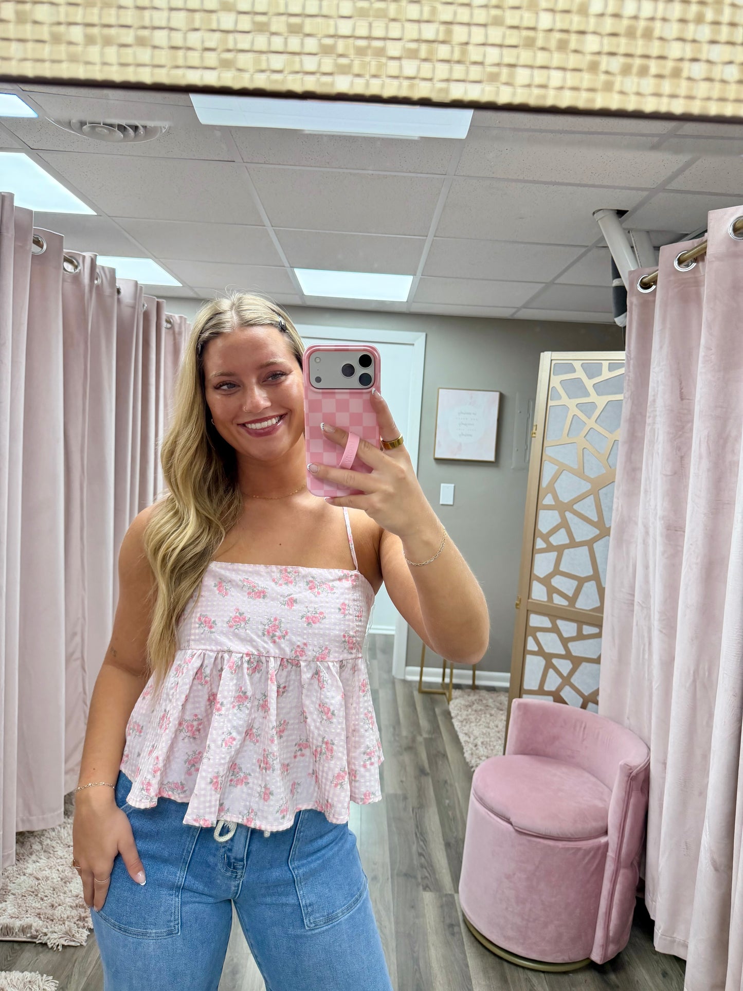 Seersucker Babydoll Top