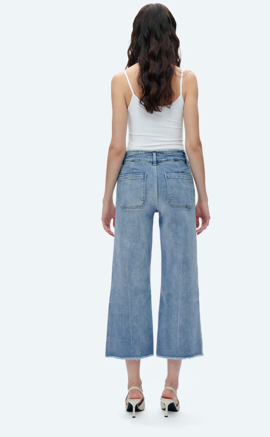 Bayeas High Rise Double Button Wide Jeans