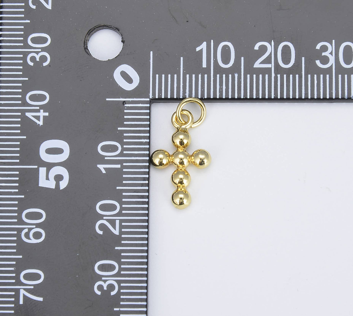 Gold Filled Minimalist Cross Charm Pendant, CP1183: Gold