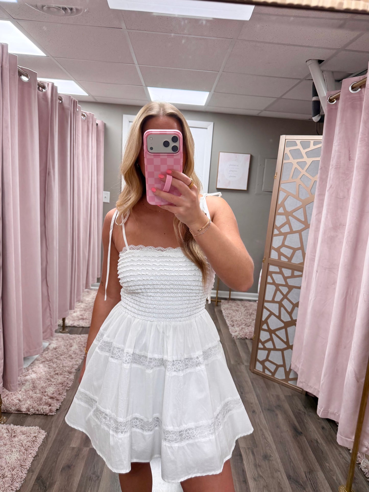 Ruffle Textured Mini Dress
