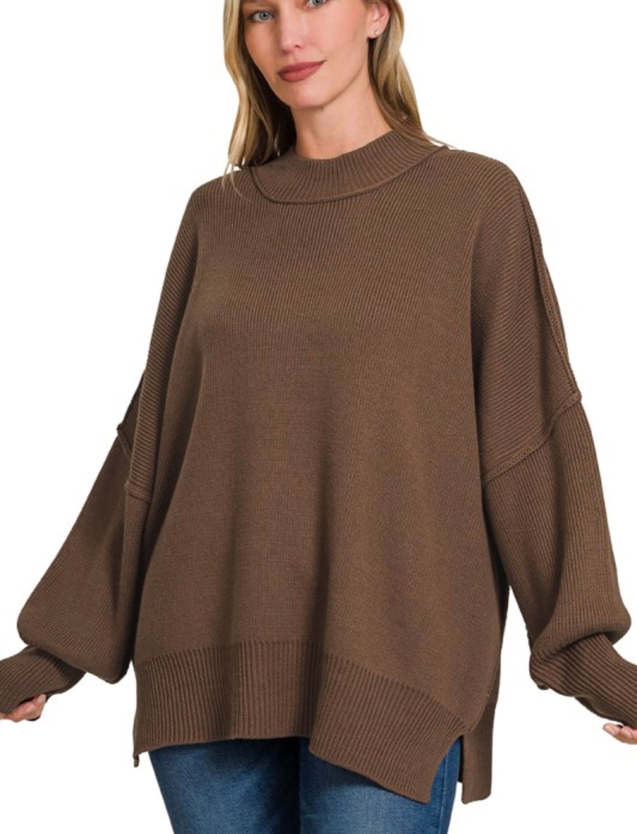 Oversized Side Slit Sweater