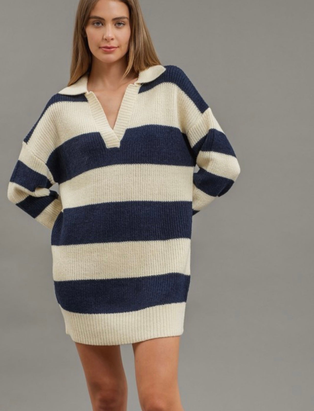 Stripe Mini Sweater Dress