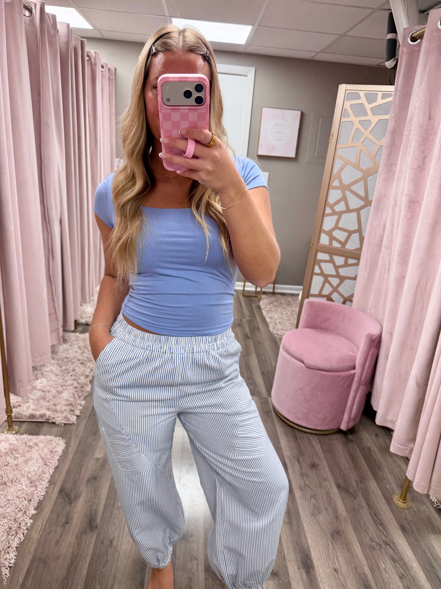 Twill Striped Diagonal Jogger Pant