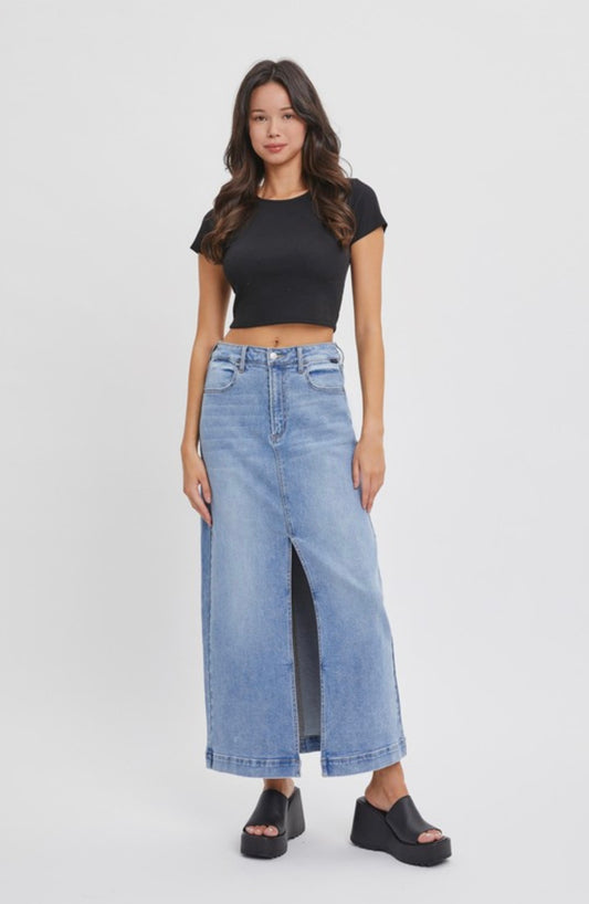 Basic Mid Waisted Maxi Skirt