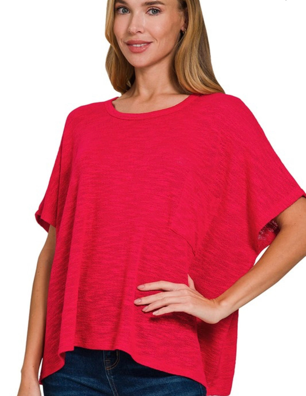 Oversized Slub Top w/ Pockets